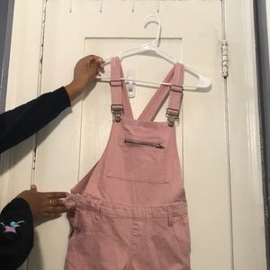 Pink Denim Overalls